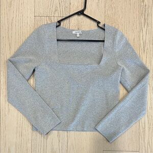 Good American Gray Square Neck sweater. Size 5